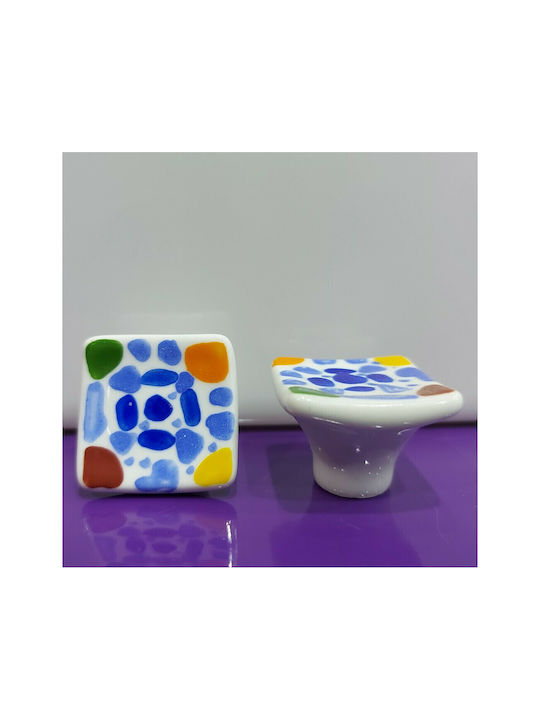 Buton Mobilier din Porțelan în Culoare Multicolor 9099-000-XEIR 1buc