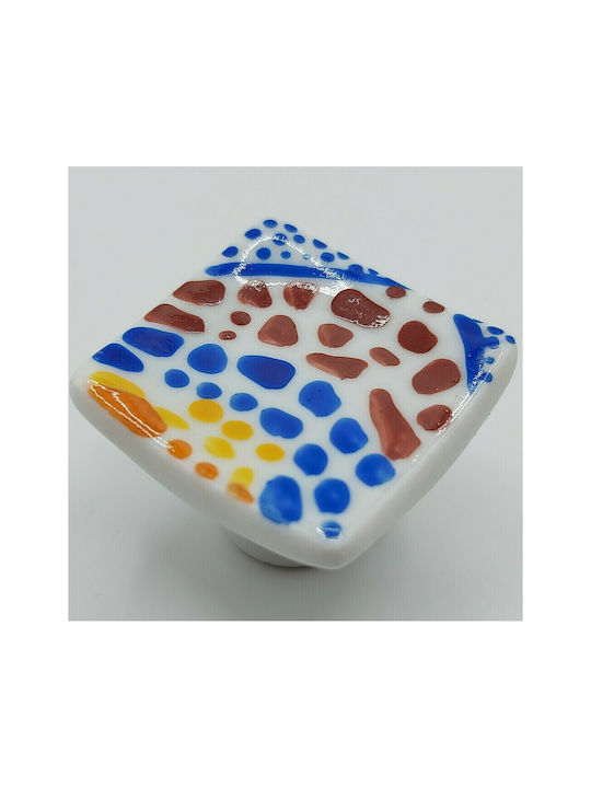 Knob Furniture made of Porcelain in Multicolour Color 9098-000-XEIR 1pcs