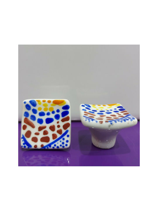 Knob Furniture made of Porcelain in Multicolour Color 9098-000-XEIR 1pcs