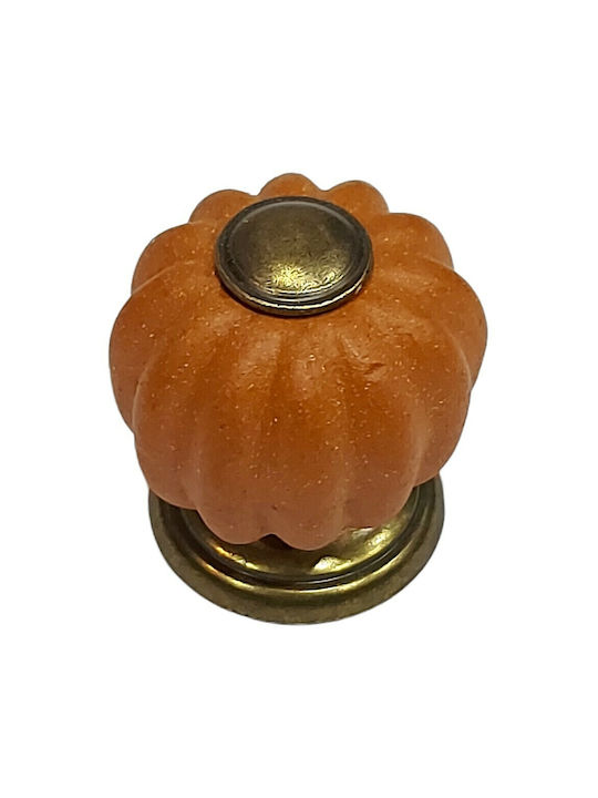 Nesu Antique Knob Furniture made of Ceramic & Metallic & Zamak in Orange Color 11173-MAU1 1pcs