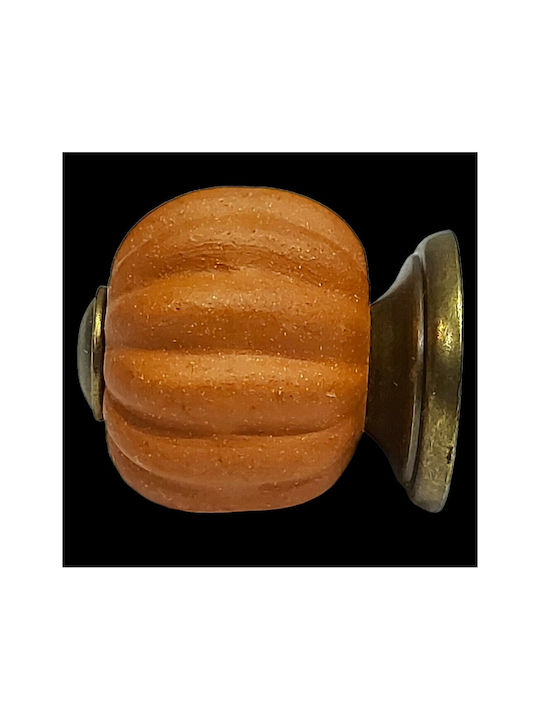 Nesu Antique Knob Furniture made of Ceramic & Metallic & Zamak in Orange Color 11173-MAU1 1pcs