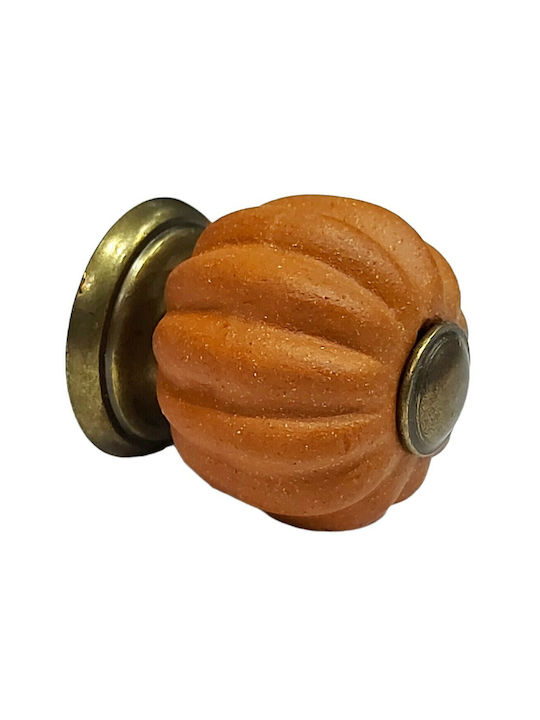 Nesu Antique Knob Furniture made of Ceramic & Metallic & Zamak in Orange Color 11173-MAU1 1pcs