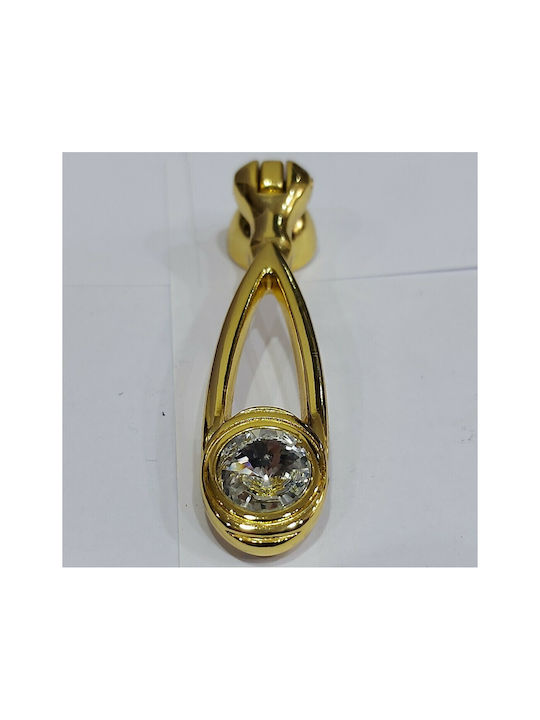 Knob Furniture made of Metallic & Zamak & Crystal in Gold Color 10683-SWI1 1pcs
