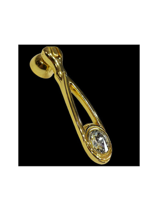 Knob Furniture made of Metallic & Zamak & Crystal in Gold Color 10683-SWI1 1pcs