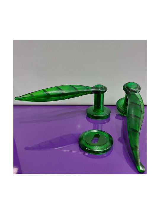 Lever Middle Door with Rosette 10989-PRA1 Pair Green