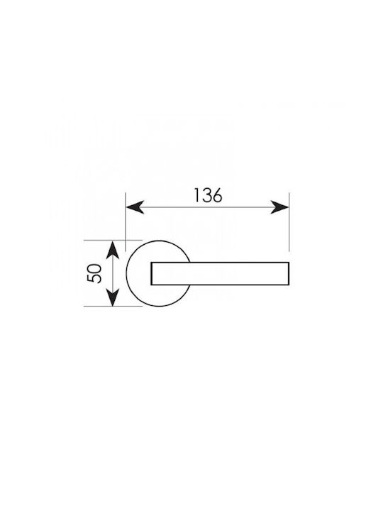 Zogometal Lever Front Door with Rosette Left 371 with Rosette Silver