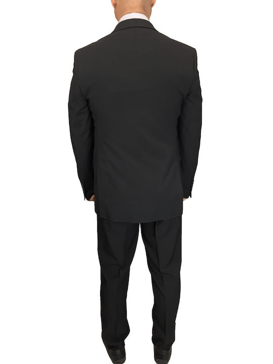 Tip Top Tailors Men's Suit Slim Fit Black