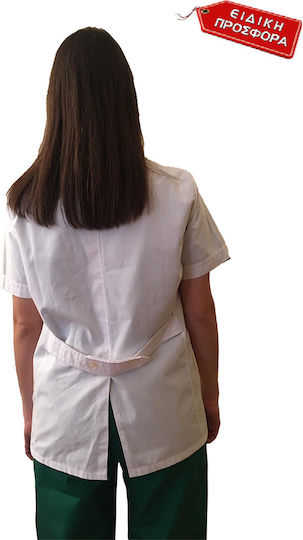 Unisex White Medical Jacket Cotton and Polyester