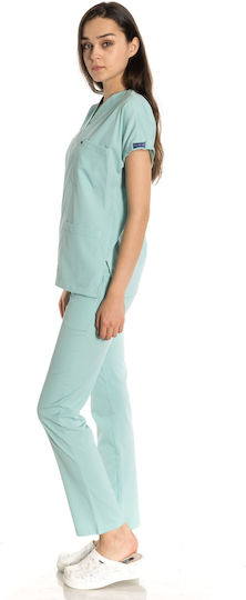 Women's Light Blue Pants & Blouse Set