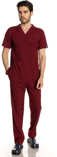 Women's Burgundy Pants & Blouse Set