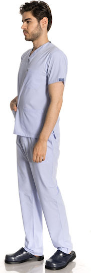 Women's Light Blue Pants & Blouse Set