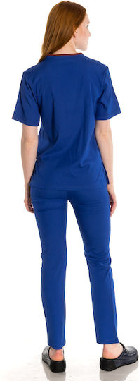 Women's Blue Pants & Blouse Set