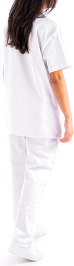 Women's White Medical Blouse Cotton and Polyester