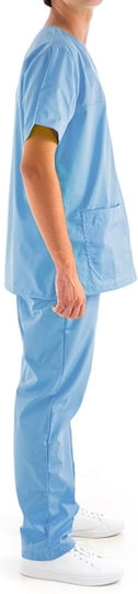 Men's Light Blue Pants & Blouse Set