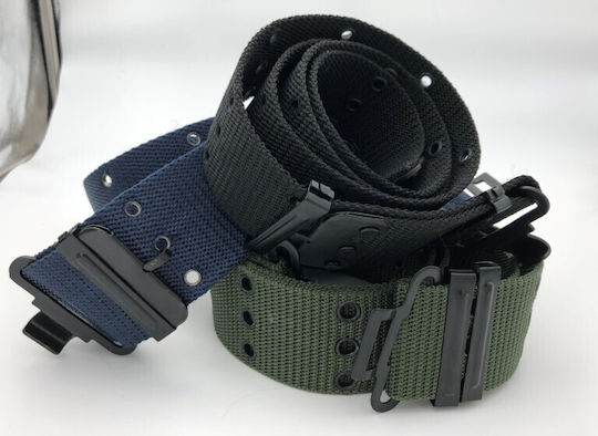 Military American Type Strap Belt 55mm Black