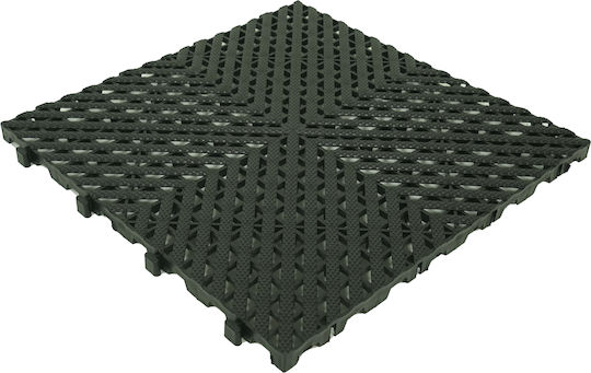 Set Plastic Floor PVC with 1 Tiles L40cmxW40cm Black