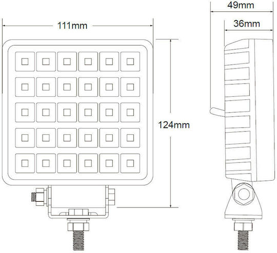 Squareς Headlights Car LED Mercedes-Benz V 10 - 30V 32W with White Lighting 1pcs
