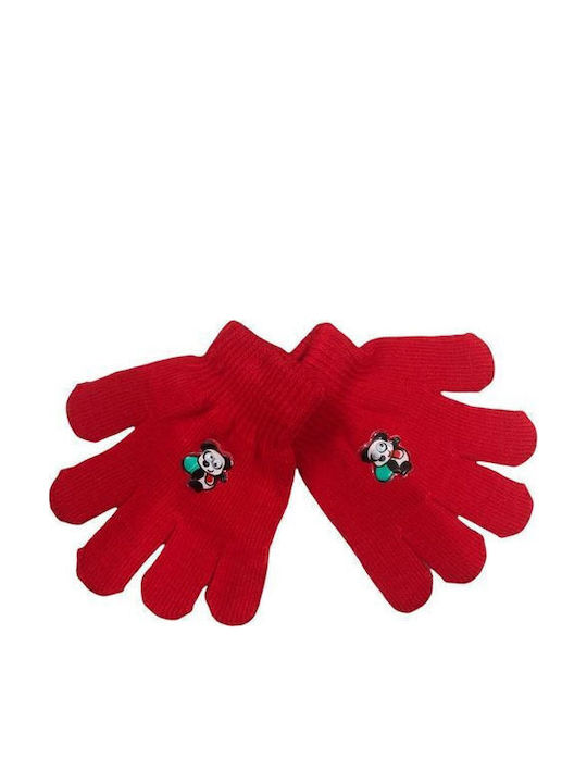 Gestrickte Kinderhandschuhe Rote