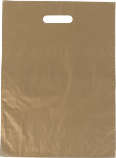 Plastic Packaging Bags Handle Gold 25x25x35cm 20kg