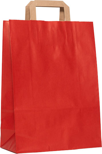 Pungi de Hârtie pentru Ambalare cu Mâner Roșii 37x27x12cm 350buc