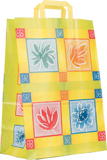 Paper Packaging Bags with Handle Yellow 45x32x17cm 200pcs