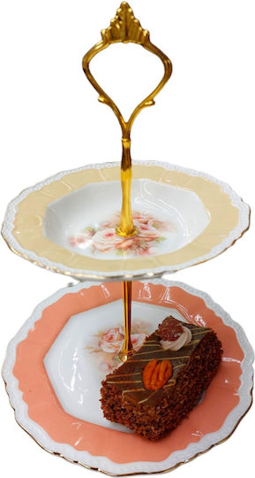 Porcelain Dessert Tower Stand with 2 Tiers Multicolour Ø19.14cmxY28cm