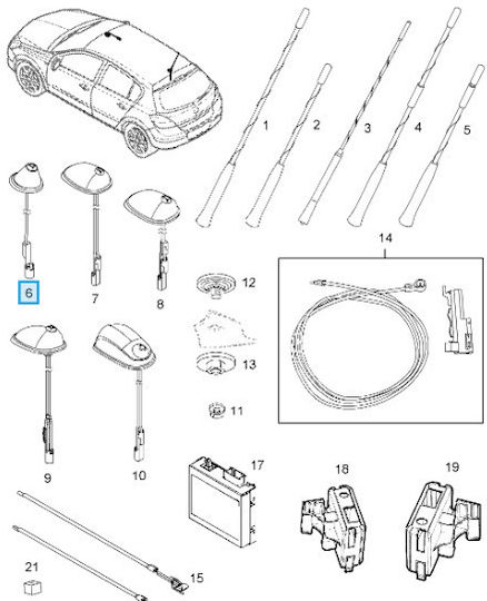 Opel Astra Gtc C-d Zaf-b Me Aepotomh Auto-Antennenersatz