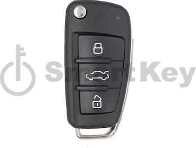 Foldable Car Key with Immobilizer for Audi A3