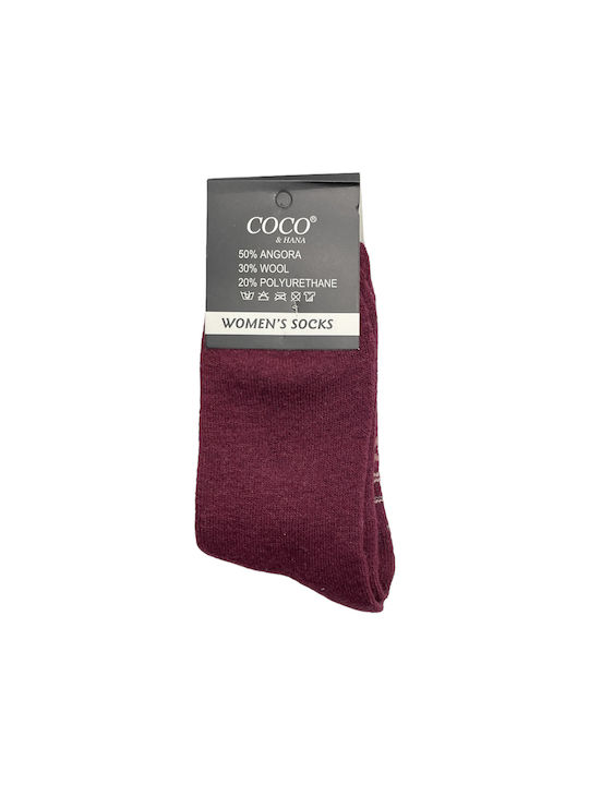 Coco&Hana Women's Christmas Socks Burgundy