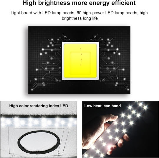 Photo Box Lighted with Multiple Backrounds 60x60x60cm
