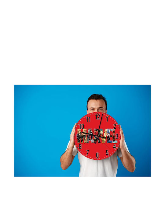 Koupakoupa Kinder Wanduhren Superhelden Hölzernes 30cm