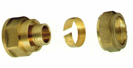 Female Compression Tube Fitting Brass 1" 28mm 64017