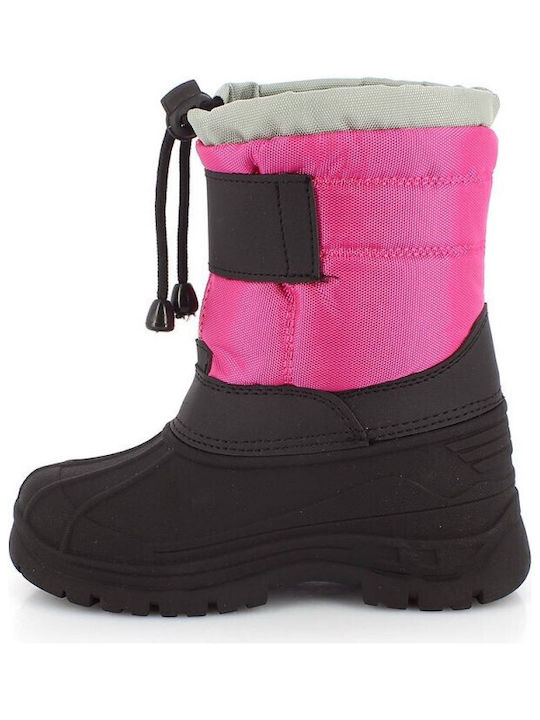 Kimberfeel Kids PU Leather Snow Boots with Lace Pink