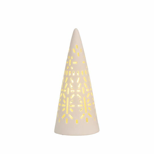 Christmas Decorative Illuminated Tree Cone White