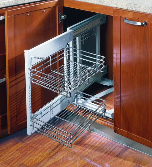 Lemi Magic Corner Cupboard Expanding Hardware with Brakes Silver 45x50cm 238-46205BSXBL
