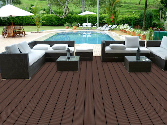 Deck Περίφραξης Κήπου από WPC 360x14.6x2.5εκ. Καφέ