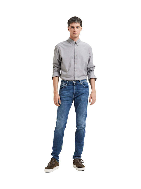 Men's Jeans Pants Elastic with Slim Fit Blue