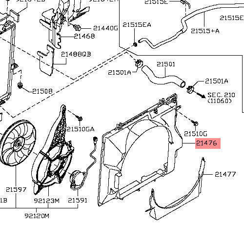 Основа на вентилатора на автомобилното охлаждане за Nissan D40