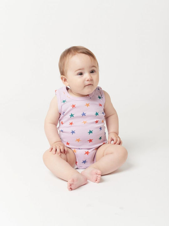 Baby sleeveless romper with star print 95% organic cotton 3 to 24 months - Bobo Choses