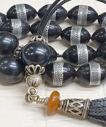 Roloi Komboloi Ebony Worry Beads with 13 Beads Multicolour 33cm
