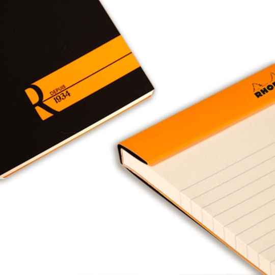 Rhodia Block Bloc Notes 70 Foi A4 Cu dungi cu Suport pentru Stilou Negru