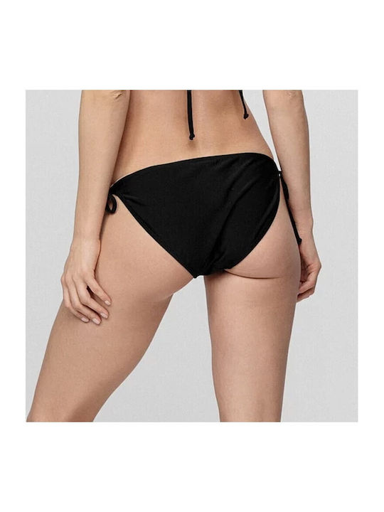 Bikini Slip με Κορδονάκια Μαύρο