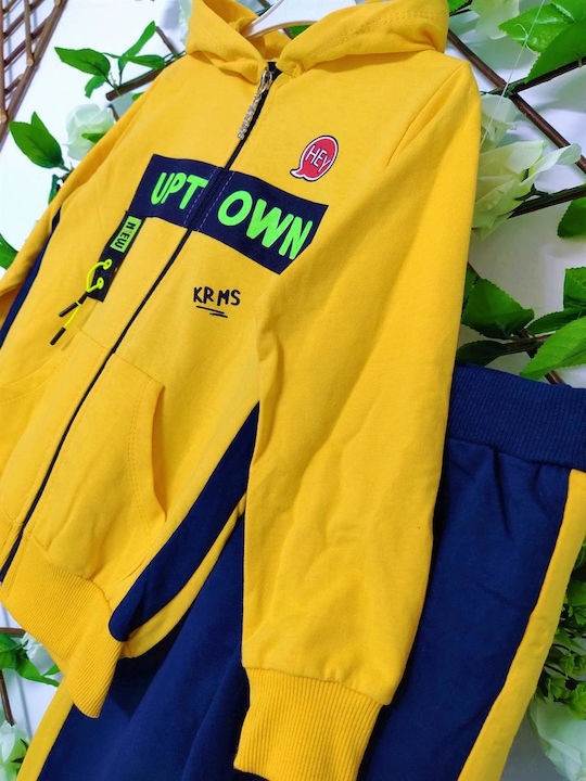 Kids Sweatpants Set Yellow 2pcs