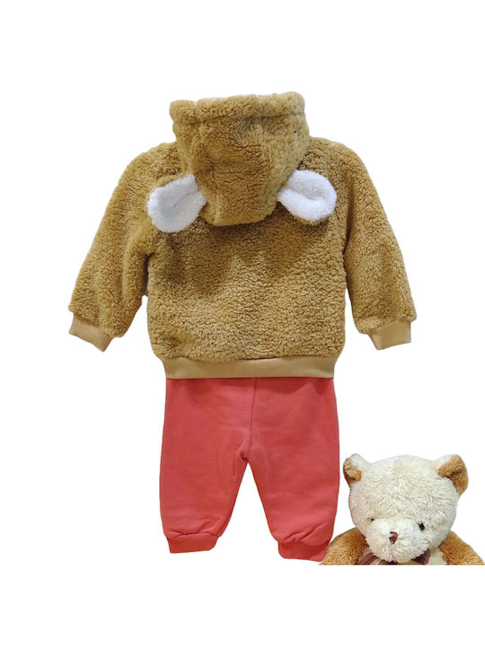 TakTakBaby Kids Sweatpants Set Brown 2pcs