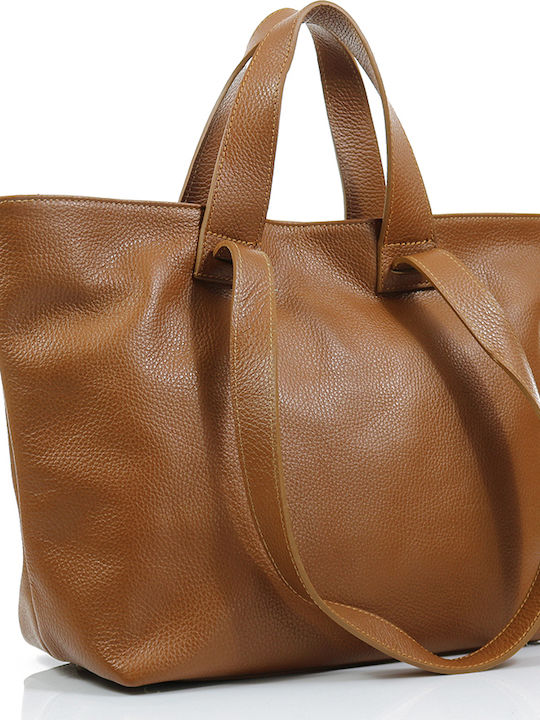 Passaggio Leather Women's Leather Shopper Shoulder Bag Tabac Brown