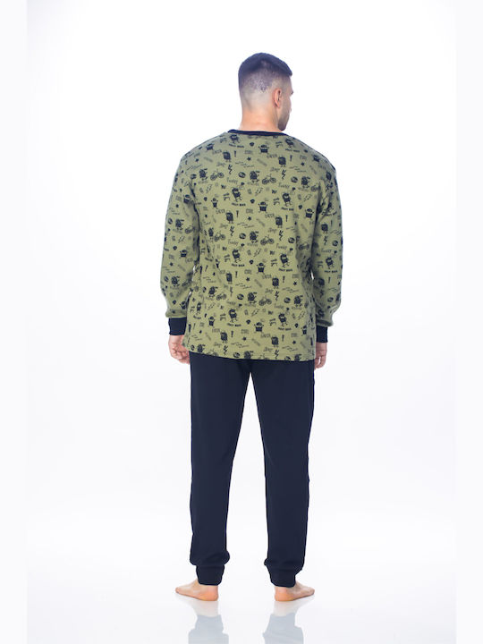 Koyote Men's Winter Pajamas Set Green ΚΓ