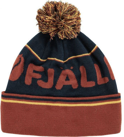Pom Pom Beanie Unisex Σκούφος Πλεκτός σε Navy Μπλε χρώμα