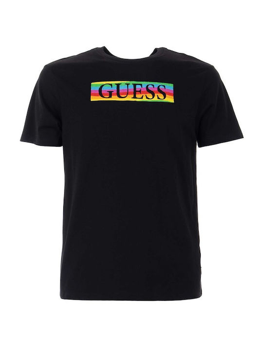 Guess Logo Herren T Shirt Kurzarm Schwarz M3YI60K9RM1 JBLK Skroutz