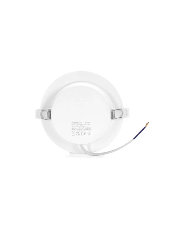 Aigostar Rund Metallisch Einbau Spot mit integriertem LED und Natürliches Weißes Licht Weiß 12x12cm. 1Stück