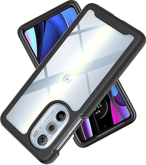 Techsuit Techsuit 360 Full Cover Silicon / Plastic Set cu Geam Negru (Motorola Edge 30 Pro)